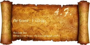 Artner Fülöp névjegykártya